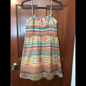 Colorful sheer dress with lining.